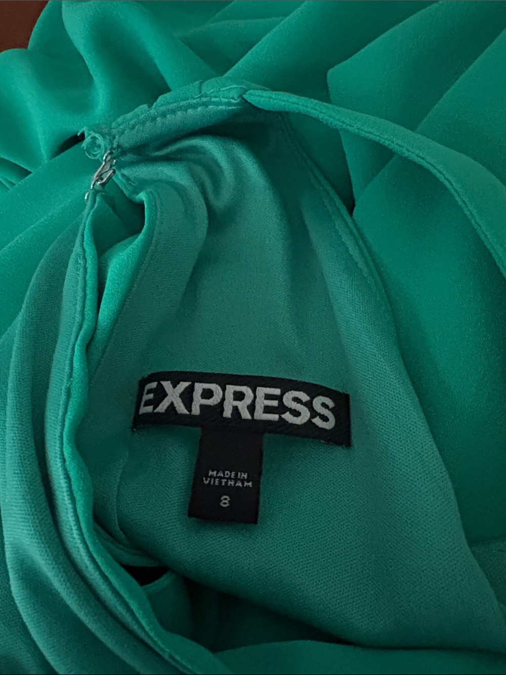 Express Green Halter Pleated Sexy Cocktail D homecoming dress mini fit and flare - Picture 7 of 9